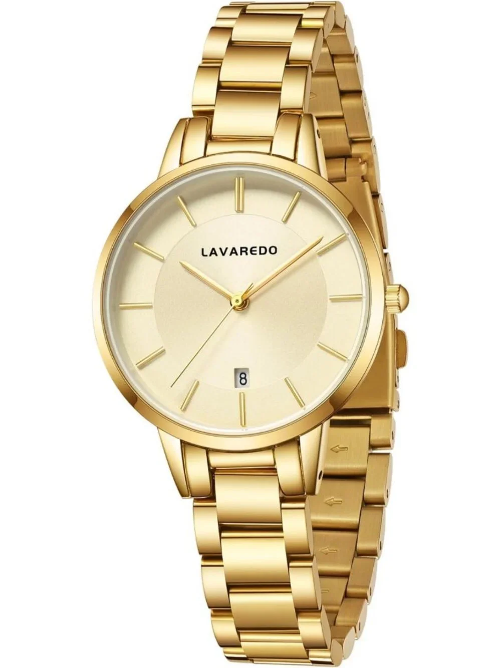 Elegant 18K Gold Plated Quartz Watch & Bangle Bracelet Set | Waterproof
